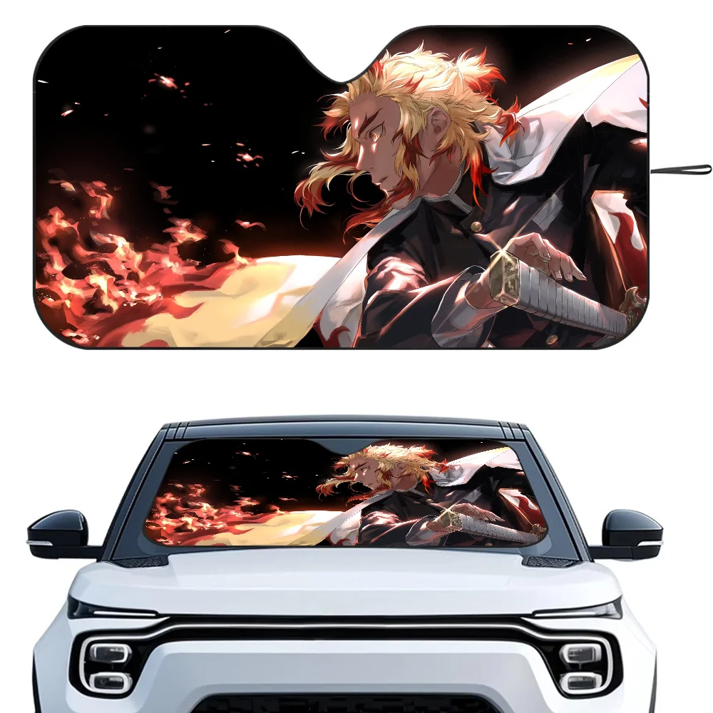 

K-Kyojuro R-Rengoku аниме автомобиль SunSha теплоизоляционная алюминиевая пленка лобовое стекло солнцезащитные козырьки УФ-лучи блоки автомобильный солнцезащитный козырек протектор