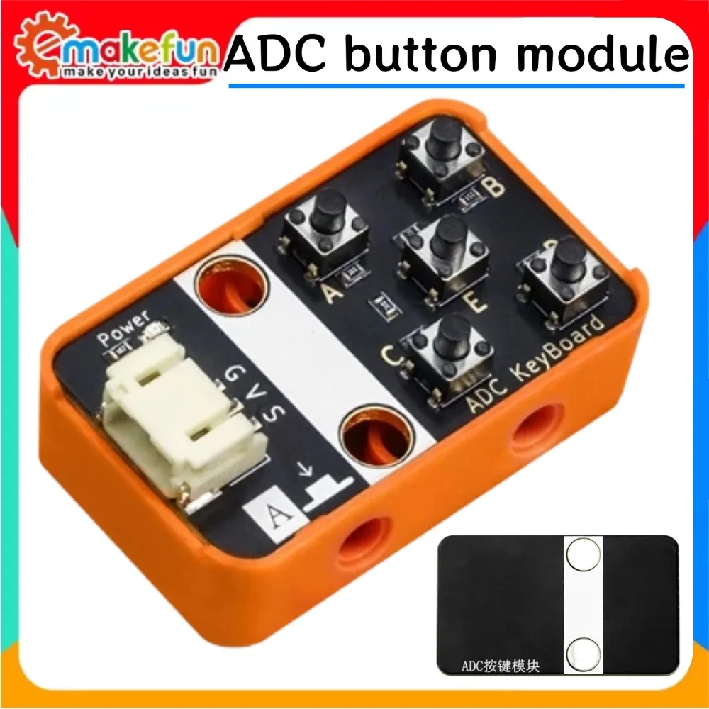 Enclosed ADC Multikey Module PH2.0 Connector Unique Design: 5 Independent Buttons Detected by Only One IO Pin for Arduino ESP32