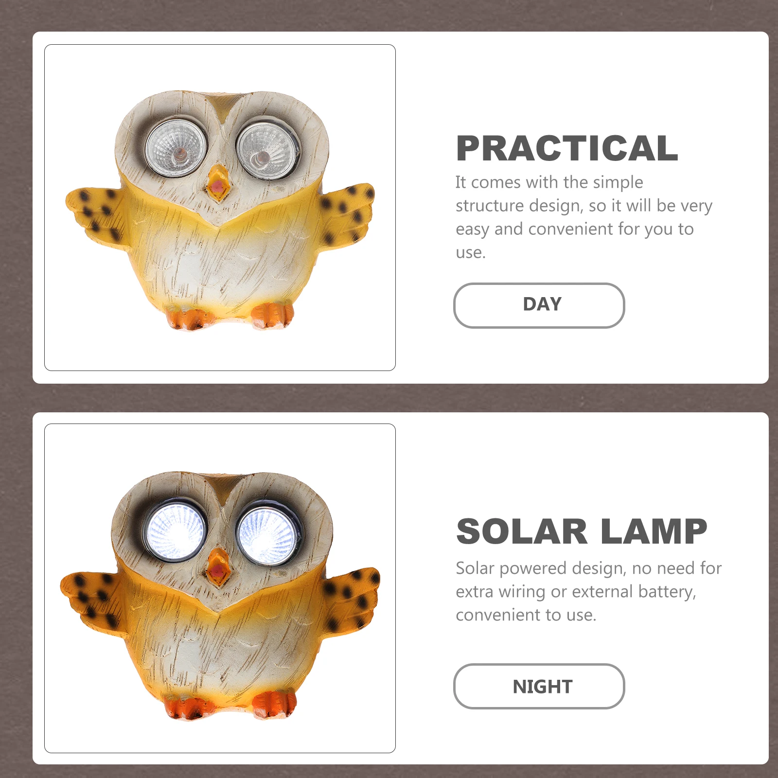 

Solar Owl Lamp Resin Statue Decorative Christmas Lanterns Outdoor Garden Light Solar Powered Waterproof Holiday Gifts
