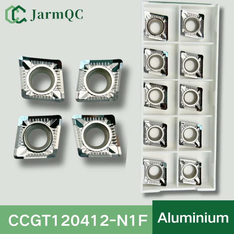 

Высококачественные твердосплавные пластины JarmQC CCGT060208 CCGT09T308 CCGT120412 для токарных станков с ЧПУ по алюминию, 10 шт., режущие лезвия