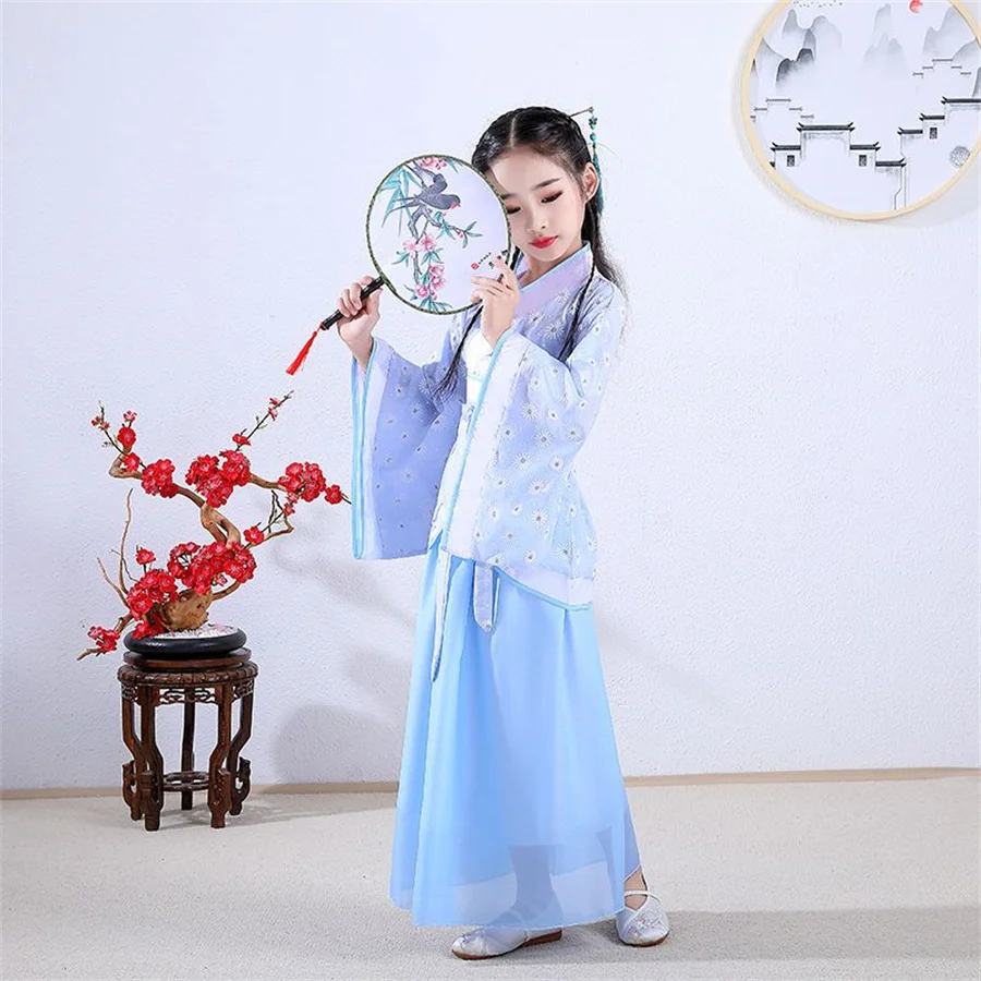 Hanfu Kid-ropa tradicional china antigua para mujer, traje tradicional para niñas chinas, vestido de Reina Hanfu para niños