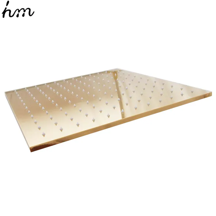 Top rain shower 400*400mm square ceiling mounted 304 ss top shower head in gold finish