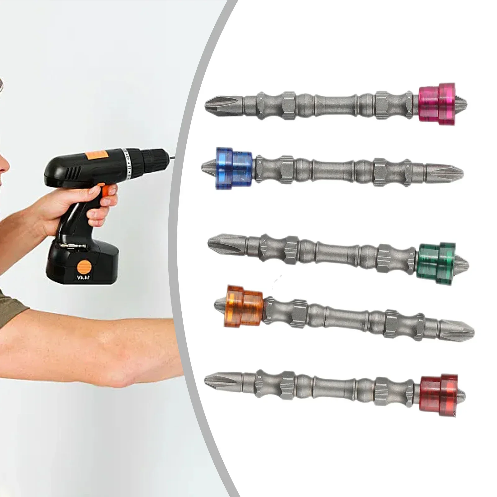 Versatile Magnetic Screwdriver PH2 Alloy Steel DoubleHeaded Cross Drill Bit 65mm for Power Tools Color As shown