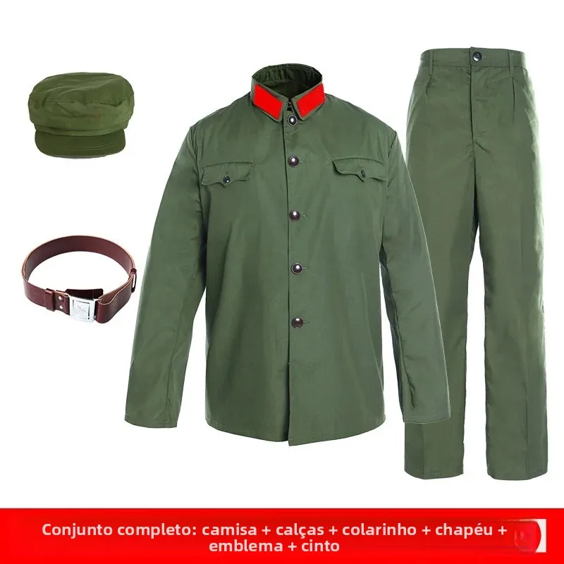 old-style-green-uniform-set-with-two-pockets-military-theme-party-memorial-celebration-camouflage-workwear-outdoor-gear