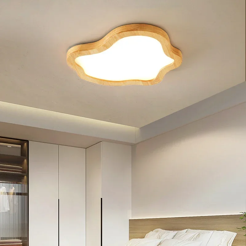 Modern LED Ceiling Light Wood Grain Golden pendant lamp Nordic Home Decor Lighting Kitchen Bedroom Bathroom Surface Ceiling Lamp