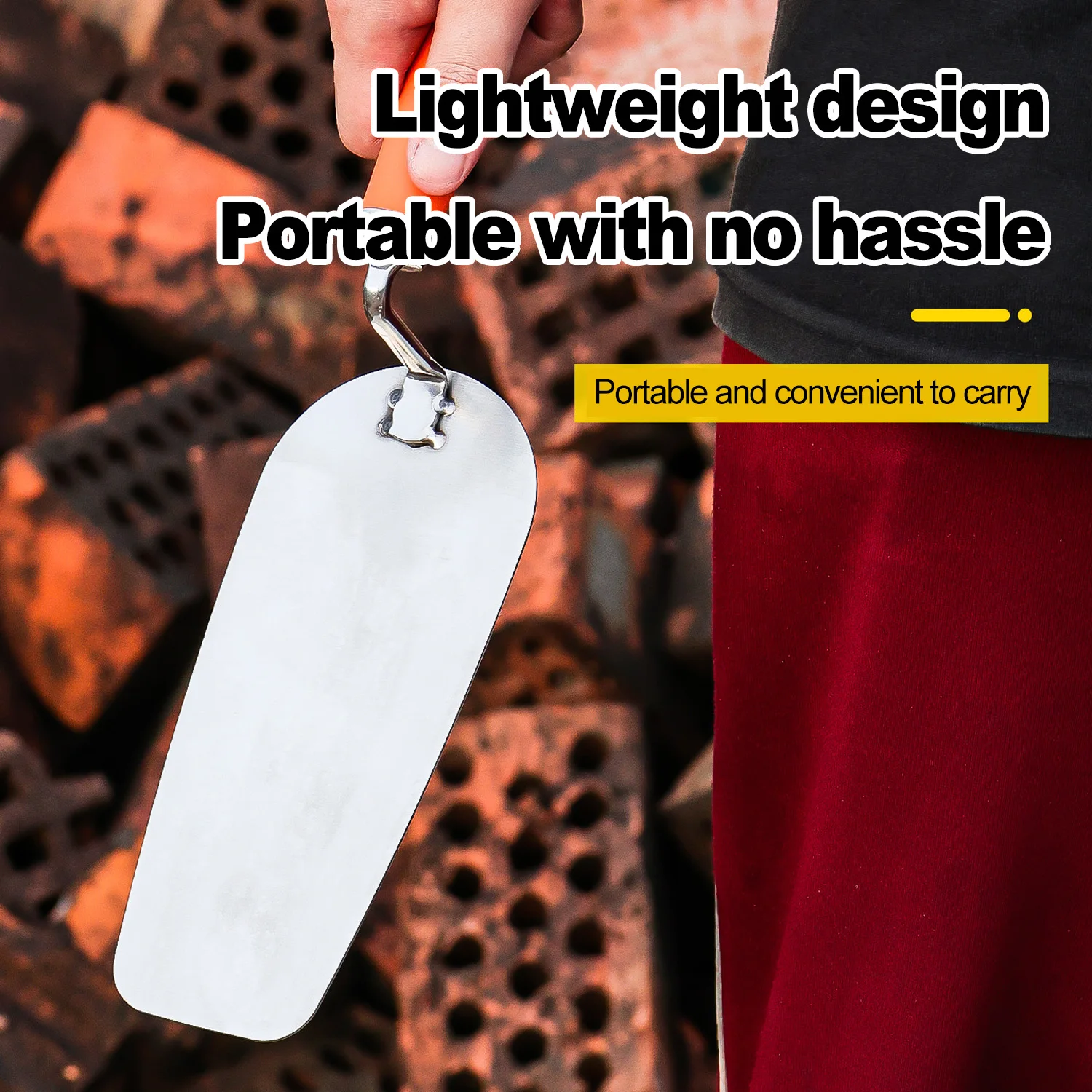 الفولاذ المقاوم للصدأ Bricklayer سكين Tiler's الطوب المروحية مزدوجة الوجهين سميكة مستقيم مقبض الجدار قطع سكين البناء #3