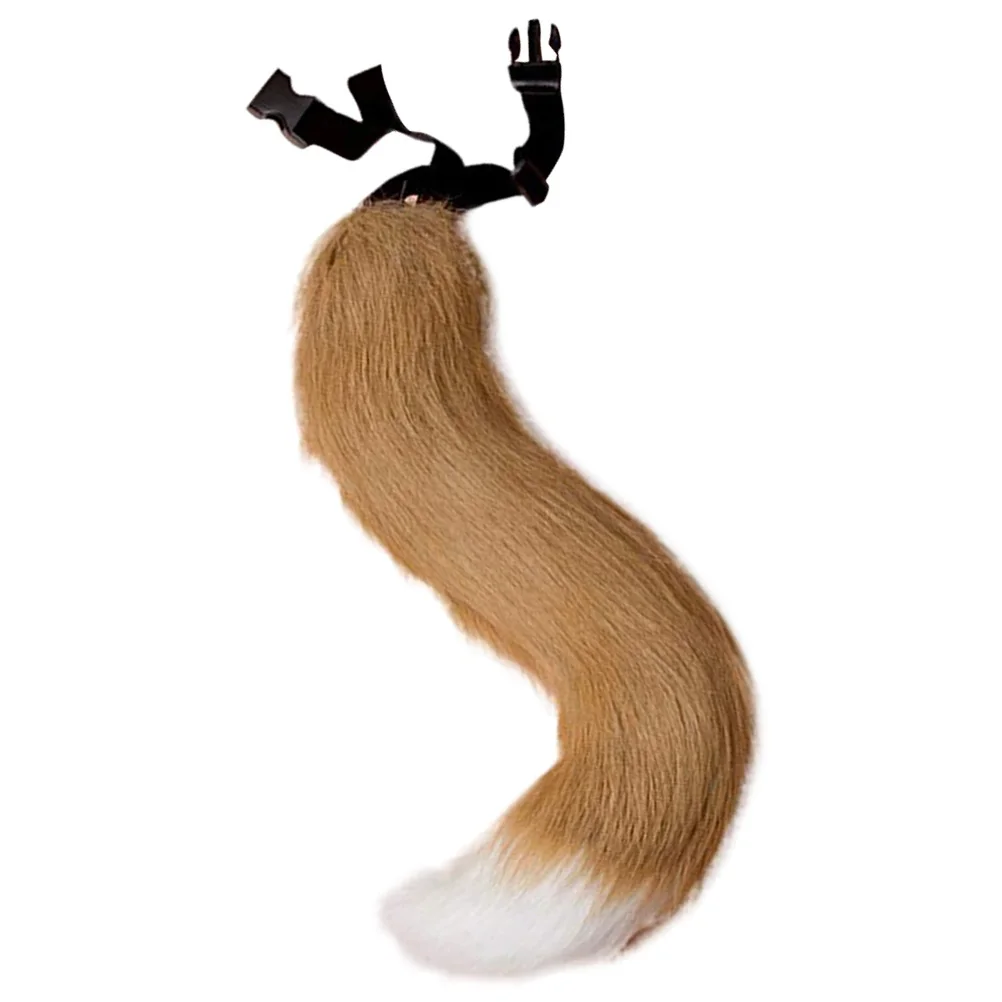 

1pc Realistic Faux Tail Big Bushy Adjustable Strap Costume Prop For Halloween Party Cosplay Animal Dress Up