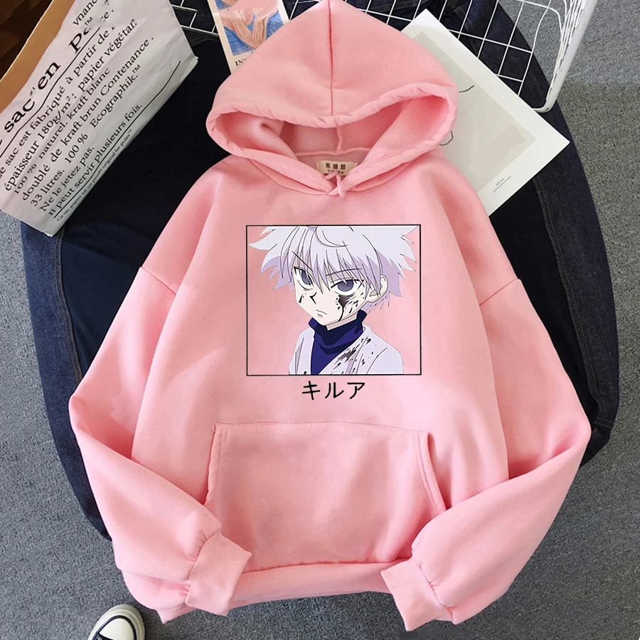 Japan Anime Hunter X Hunter Killua Men Women Hoodies Ullzang Student Style Harajuku Plus Size Sweatshirt Casual Printed Pullover