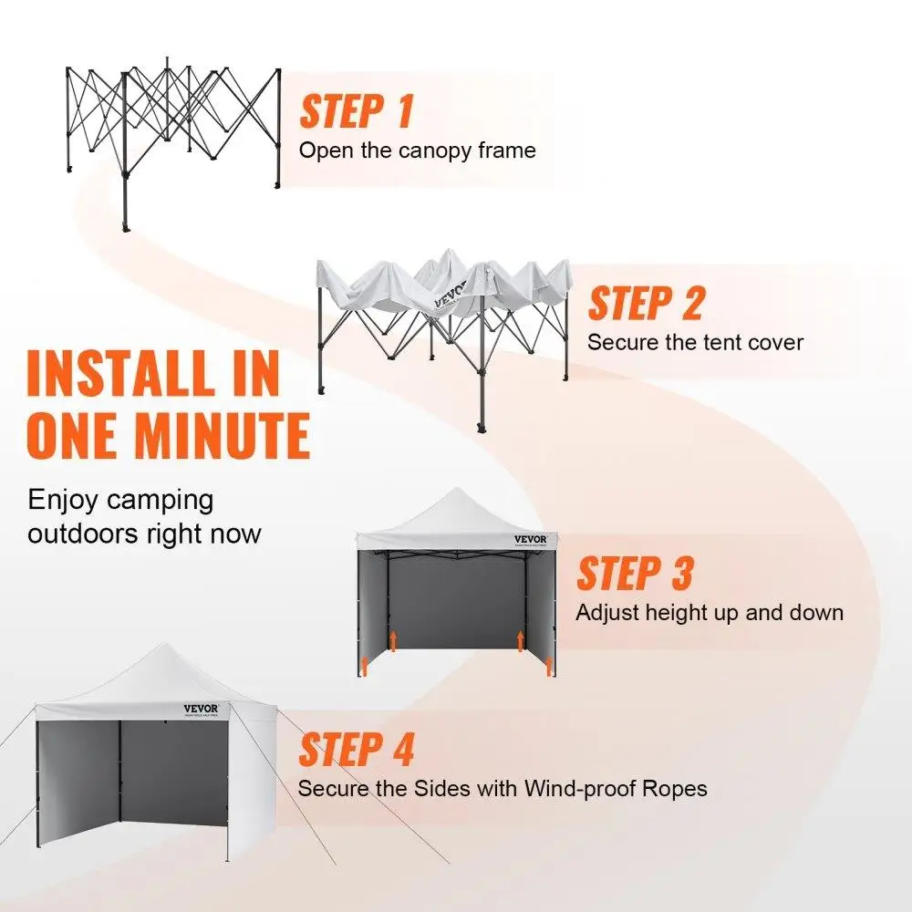 10x10 Feet Instant Canopy Tent with Sidewalls Portable Waterproof UV Resistant for outdoor Gazebo for Patio Party Camping
