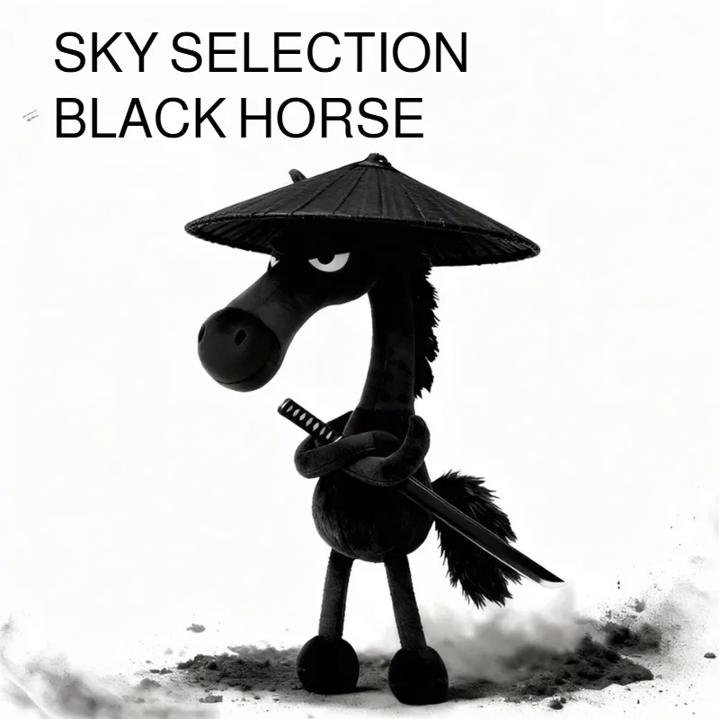 Pony-Anhänger, schwarzes Pferd, Plüschtier, Taschenanhänger, Schlüsselanhänger, Jahrespuppen-Ornament, Pony-Charm