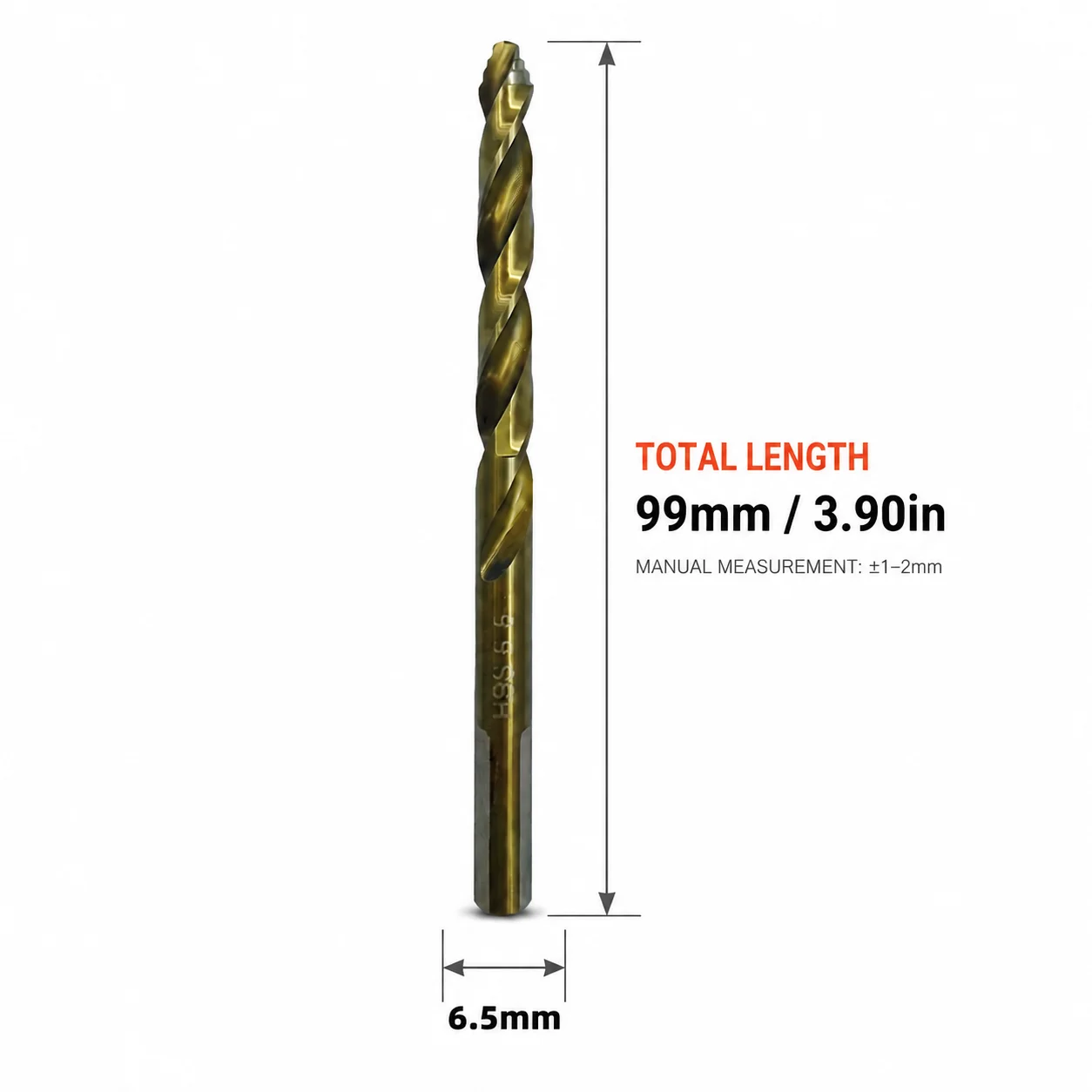 High‑Speed‑Steel 6.5mm Drill Bit, Sharp Spiral Twist Bit for Wood, Plastic & Soft Metal Drilling