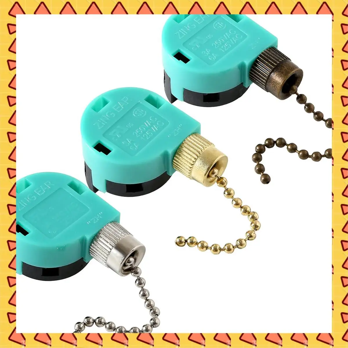 

A008 3Pcs ZE-268S6 Ceiling Fan Switch 3 Speed 4 Wire For Ceiling Fans And Wall Lights Pull Chain Switch Replacement Bronze
