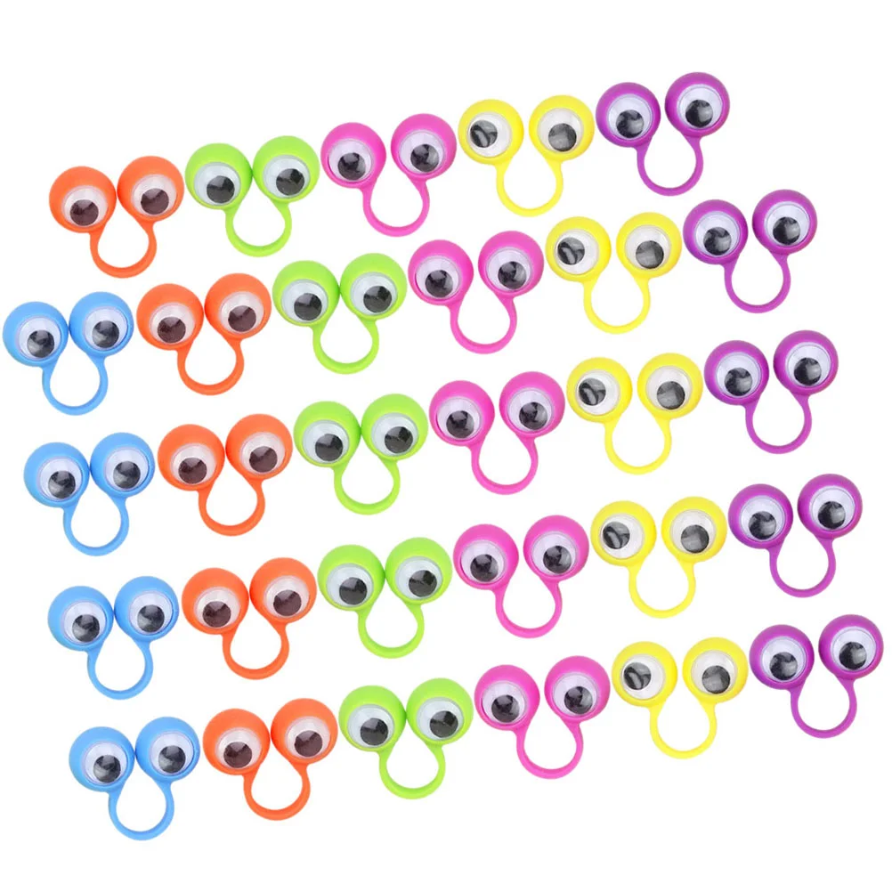 36 Pcs Big Eyes Ring Finger Puppet Toy Fingertip Toys Rings Party Favor Cute Ball Eyeball Child