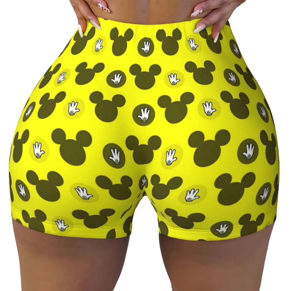 Mickey Mouse  High Waist Yoga Shorts Woman Lifting Sports Fitness Workout Gym Sports Leggings