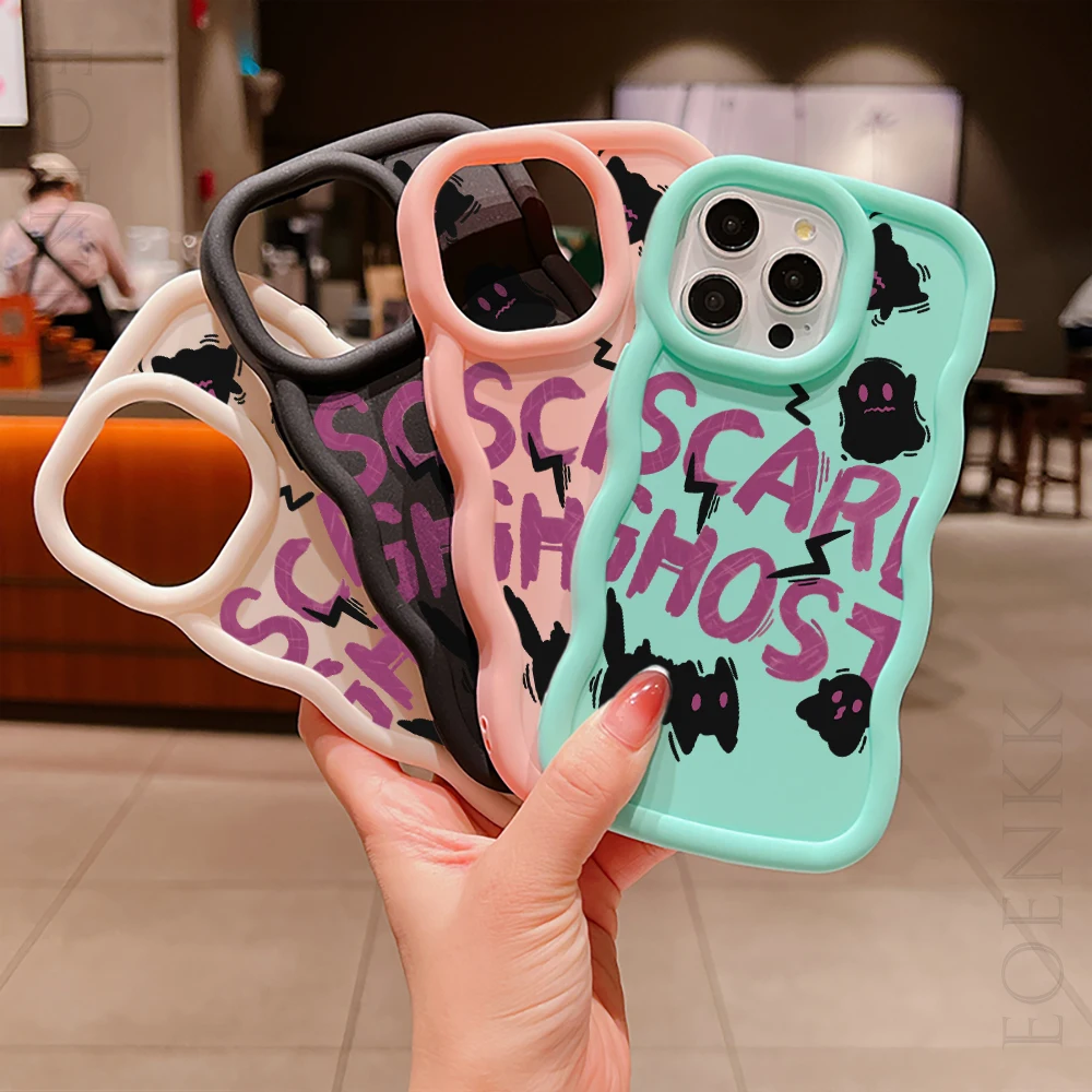 Phone Cases For Iphone 15 Pro Max Case 14 13 Pro 12 11 XR XS X 7 8 Plus SE2022 SE2020 Scare Ghost Shockproof Soft Silicone Cover