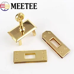 2/5Sets Meetee Metal Bag Lock Buckles Combination Clasp Metalic Hardware for Handbag Shoulder Purse Turn Locks DIY Accessories