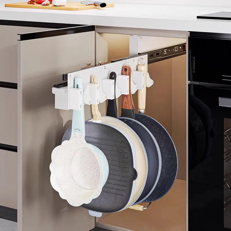 Kitchen Stainless Steel Cabinet Lower Pot Rack Household Cabinet Pull-out Shelf Pot Rack Pull Basket Pot Storage Rack