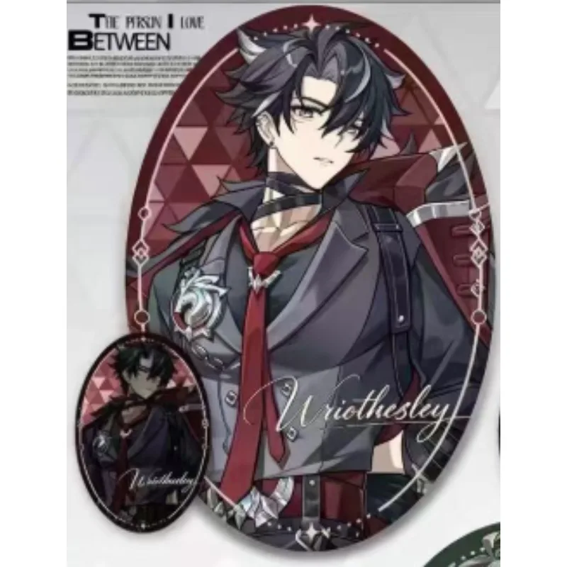 Yuan Shen Game Impact‌ Brooch Wriothesley Kyryll Chudomirovich Flins Alhaitham Tartaglia Kneeling Position Small Oval Badge Gift