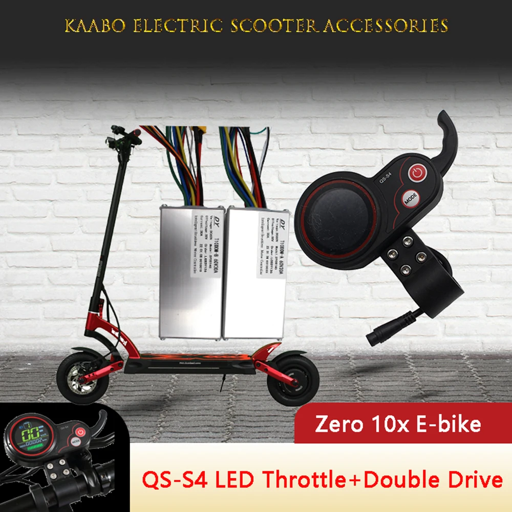 

For Zero 10x Electric Scooter DC Double Drive 60V 30A Brushless Controller DY-T10DM Original Led Throttle Switch QS-S4 Meter