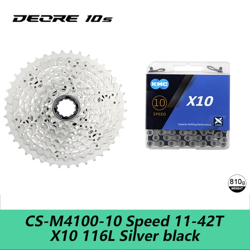 

Звездочка для горного велосипеда Deore, 10 S K7 11-42T 46T x10 цепь 10 в MTB, маховик M4100, 10 скоростей, свободное колесо, запчасти для велосипеда