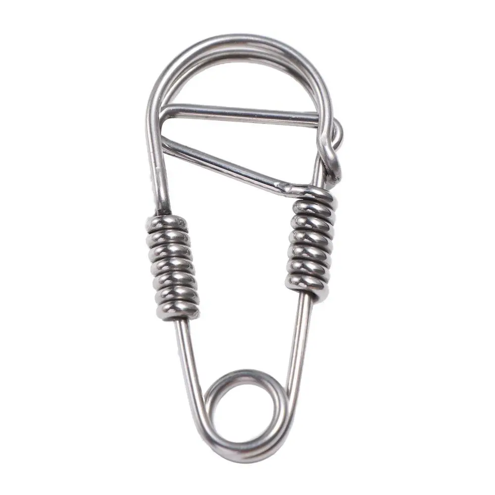 Stainless Steel Clasp Dual Lock Keychain Snap Clip Dual Lock Stainless Steel Wire Snap Clip Unique Hook Carabiner Key Ring