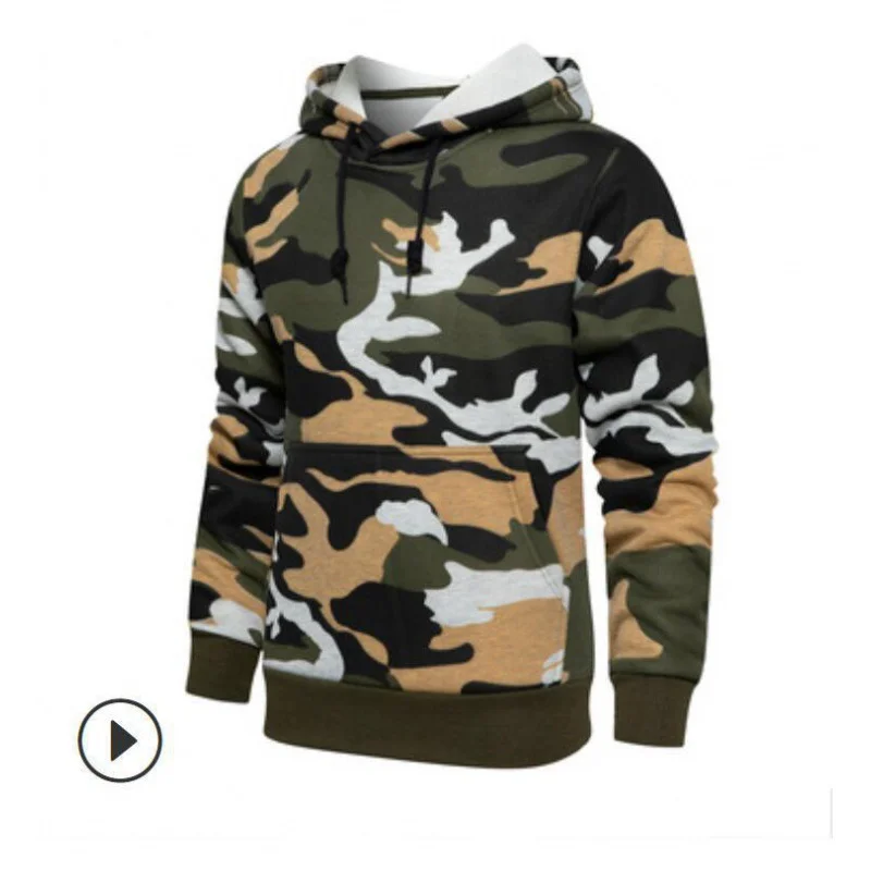 التمويه الأزياء تنوعا طويلة الأكمام المطبوعة هوديي ربيع الخريف جديد البلوز الرياضة السترة الملابس الرجالية