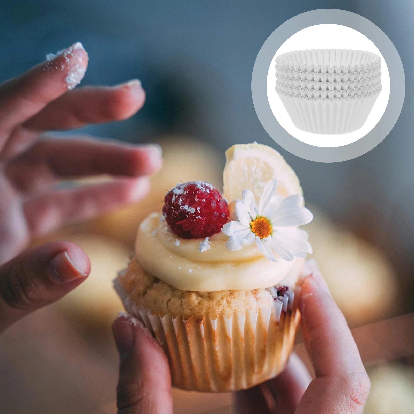 

100pcs Paper Cupcake Liners Baking Cups Mini Cake Wrappers Muffin Egg Tart Pudding Dessert Bowls Heat Resistant Non-Stick Party