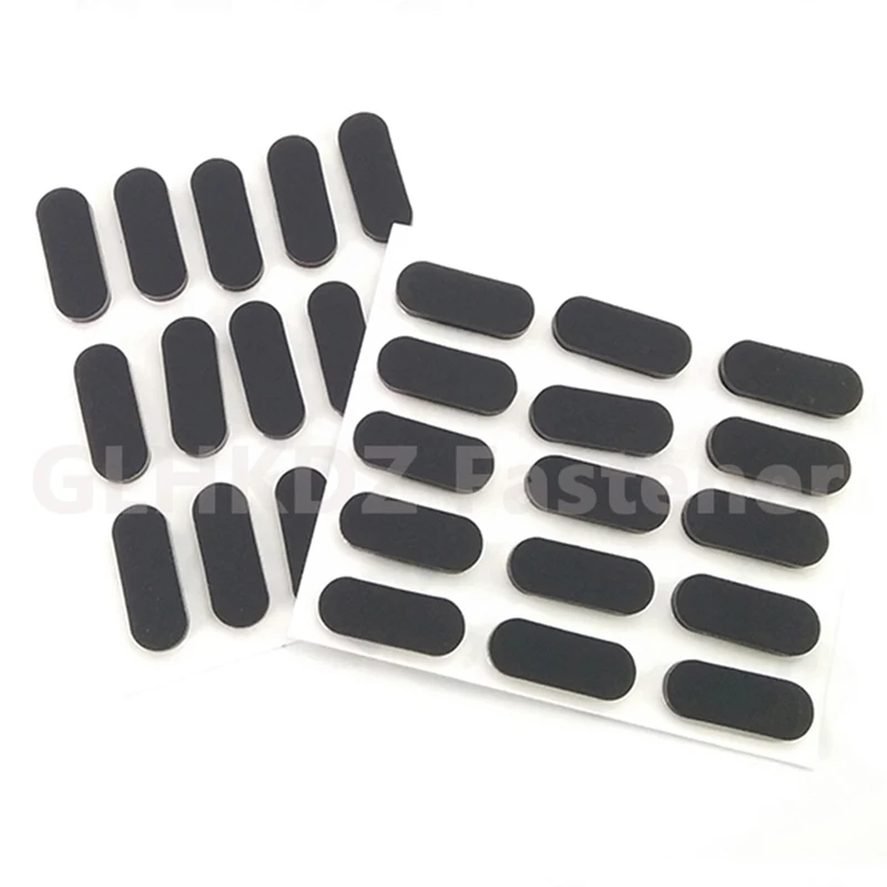 10pcs Thickness 2mm, Width 6mm, Length 10-33mm Oval Strong Self Adhesive Backing Silicone Rubber Furniture Pads Non-slip Spacers