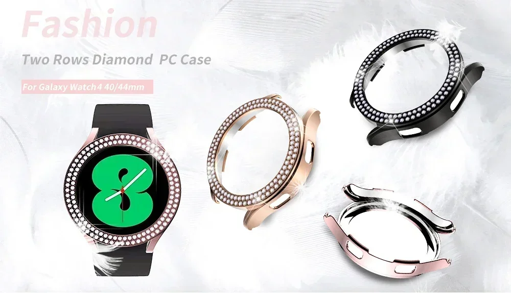 Bling Diamond Hülle für Samsung Galaxy Watch 7 6 5 4 PC Schutzhülle 40mm 44mm Displayschutz Stoßfänger Transparente Abdeckung – Detail 1