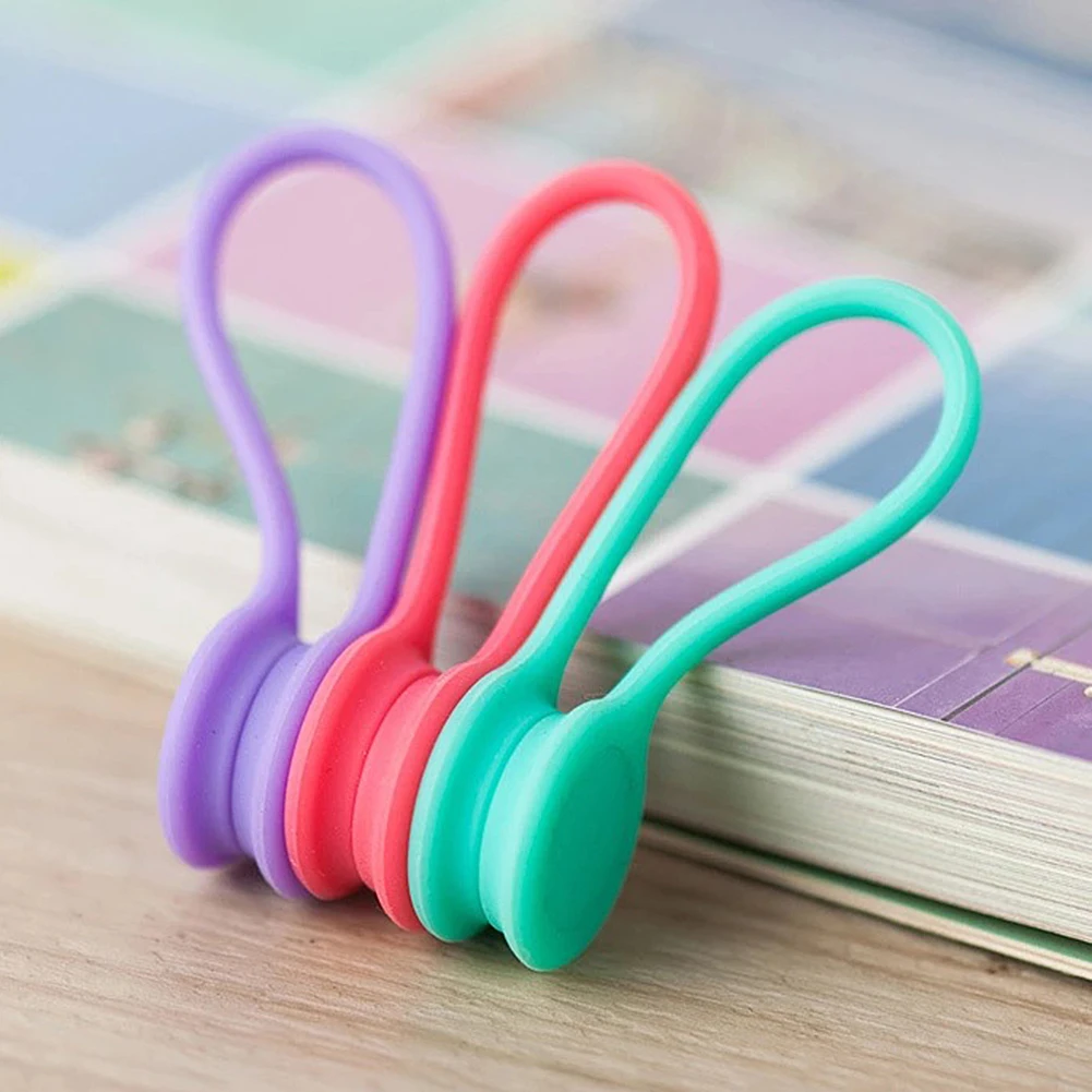 유연한 마그네틱 케이블 관리자 번들링 코드 용 실용적인 케이블 관리 밴드