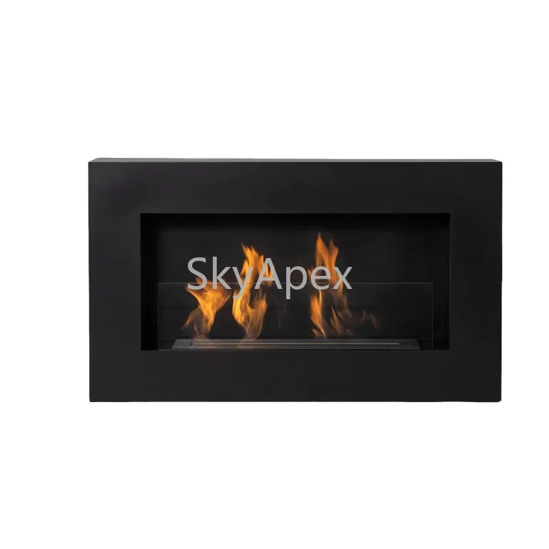 High Quality Modern Design  Steel Indoor Floor Standing Built In Smokeless Ethanol Fireplace Living  Room Dining  Villa  Feature