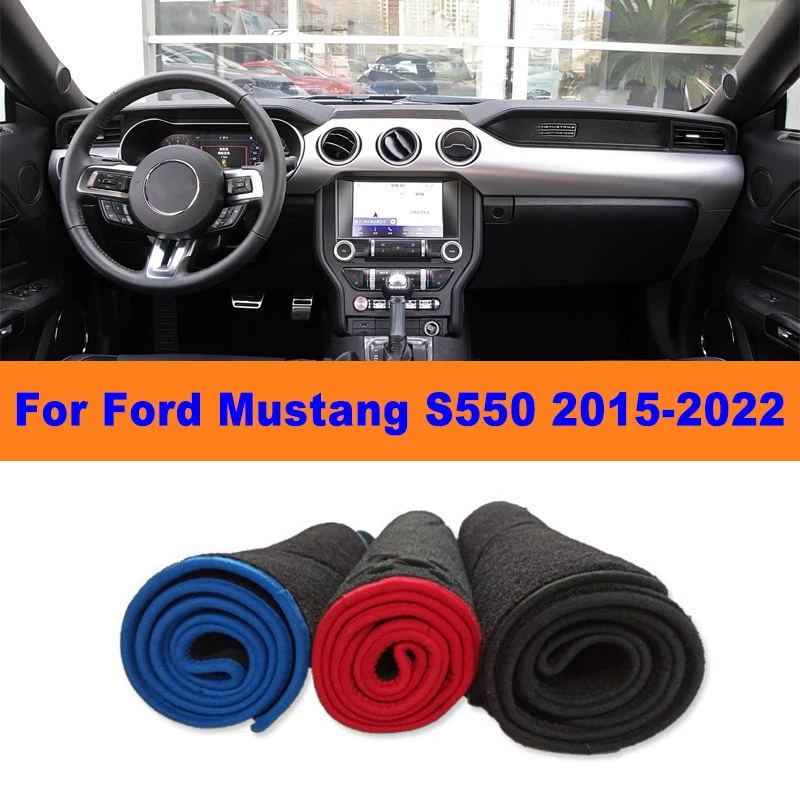 Anti-Glare Dashboard Cover Dash Mat Non-Slip Sun Shade Pad Interior Protector For Ford Mustang S550 2015-2022 Car Accessories