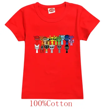 Camisetas Sprunki T Shirt Kinder Horror Spiel Incredibox T-shirt Kleinkind Mädchen Kurzarm Tops Jungen Cartoon Kleidung Kinder Tees