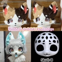 Skull Animal Cartoon Comic-Con Fursuit Kigurumi Kig Furry Suit Skull Two Dimensions Nijigen DIY Disguise 25CM 27CM Skull Party