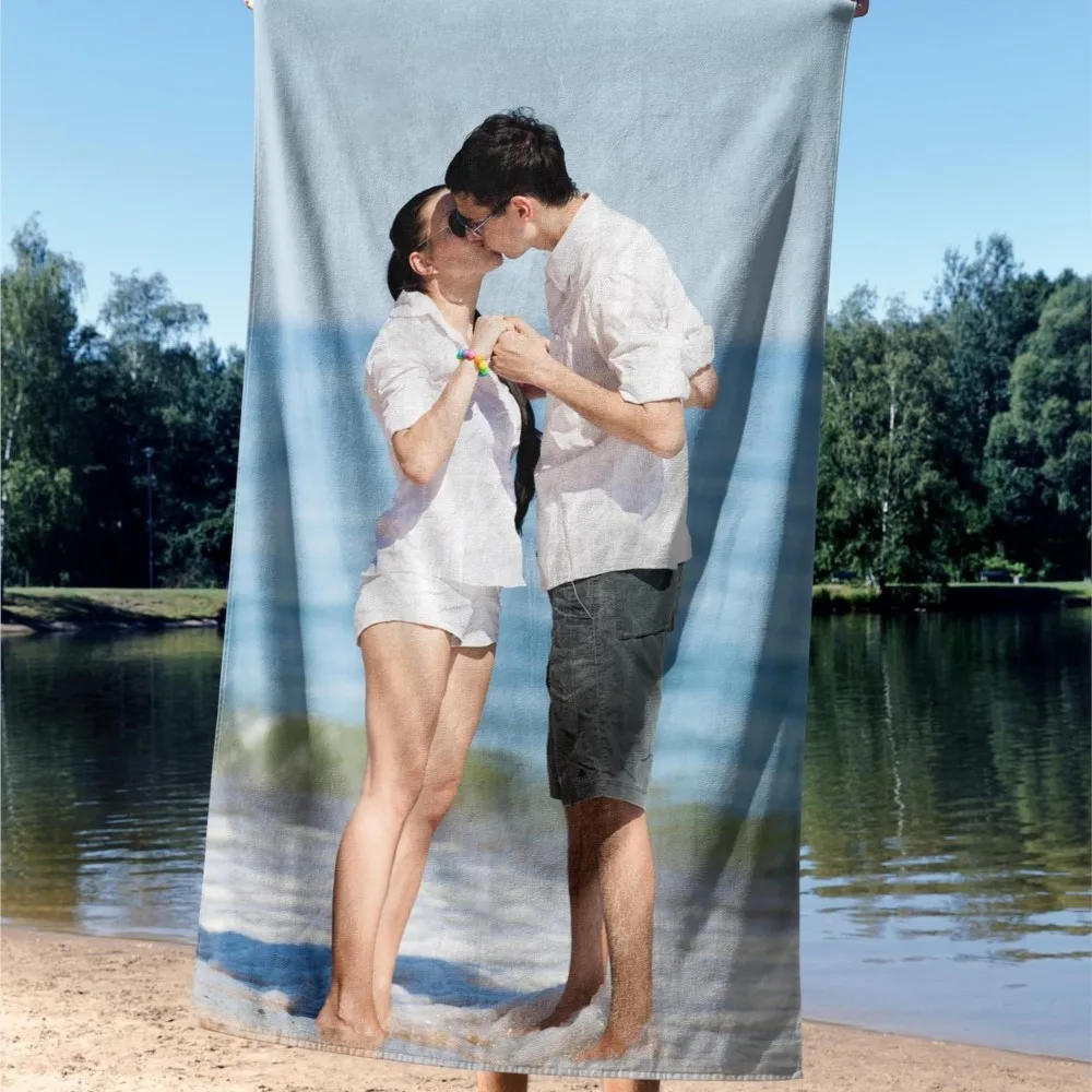 1Pc Personalized Custom Photo Beach Towel Custom Image Summer Gift Unique Travel Pool Accessory