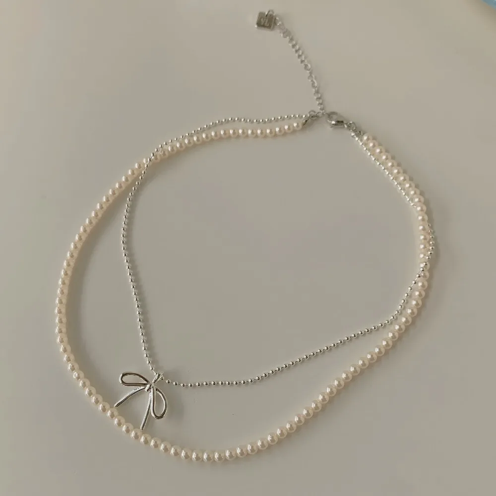 

Новые двухслойные аксессуары для ювелирных изделий из сплава с круглым бантом и жемчугом