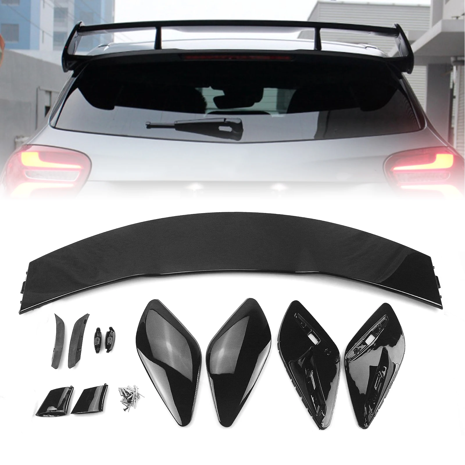 

Rear Trunk Roof Spoiler Wing Tail Gate Upper Lip For Mercedes Benz W176 A-Class A160 A180 A200 A250 A45 AMG Hatchback 2013-2018