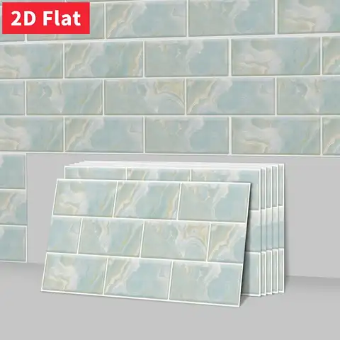 Light Blue Agate Stone Peel and Stick Wall Tiles, HD Texture Self Adhesive Waterproof Bathroom Decor 11.81"x5.91"