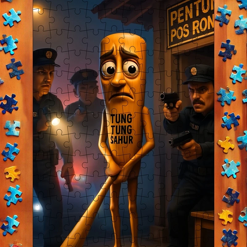 لغز TungTungTung Sahur الإيطالية Brainrot بانوراما Tralalero Tralala لغز الكبار تخفيف التوتر ألعاب لعبة حفلة الدعائم هدية