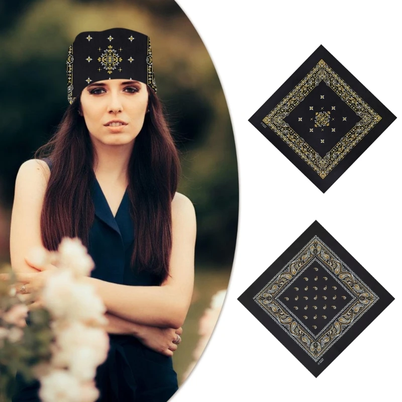 Paisleys Pattern Handkerchief Bandanas ผ้าเช็ดหน้าอเนกประสงค์ผ้าพันคอกลางแจ้งสำหรับผู้ชายและผู้หญิง Neckwear