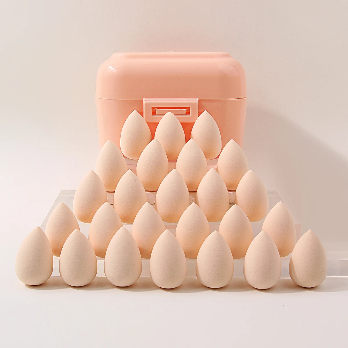 25Pcs Mini Makeup Sponges With Storage Box,Soft Blending Sponge For Concealer,Detail Foundation Application
