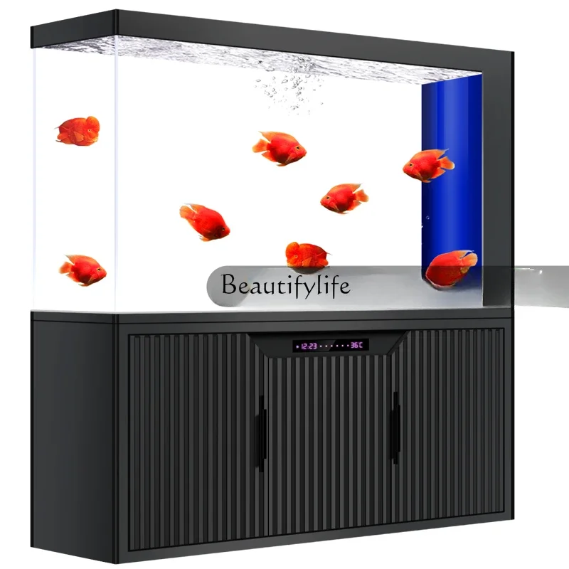 

Super White Glass Dragon Fish Tank Household Floor Screen Partition Large Bottom Filter Intelligent Change Water