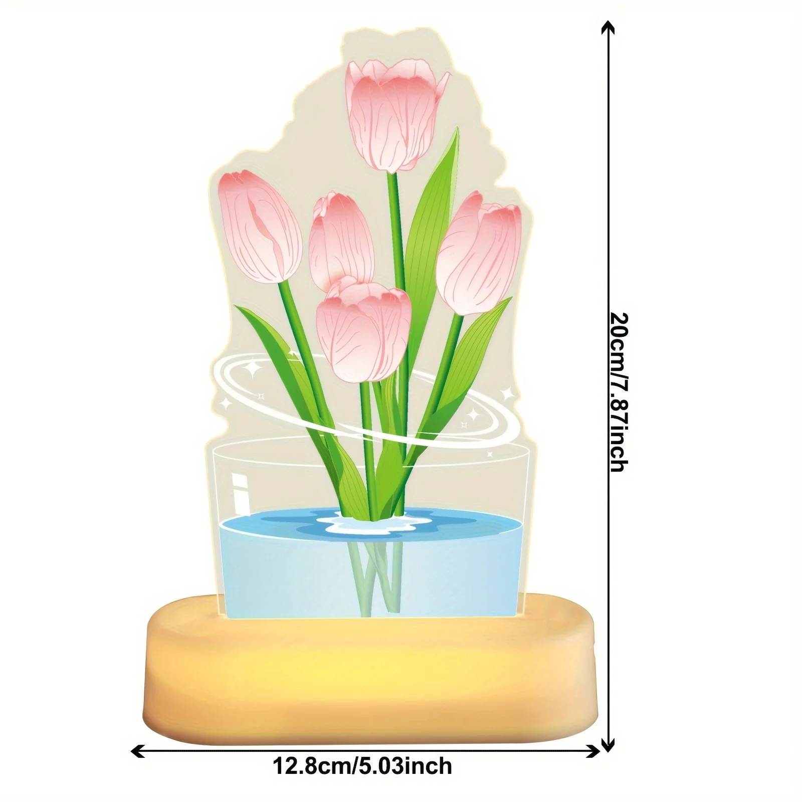 Tulip Night Light - DIY Desk LED Night Light 3D Lamp Tulip Bell Orchid Night Light Led Table Light 3D Night Light Birthday Gift