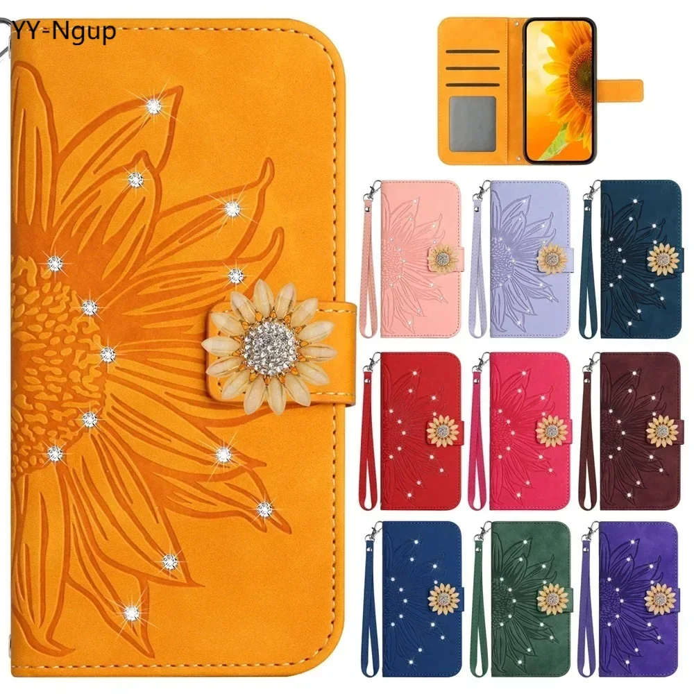

Чехол для телефона с 3D блестками XCover 7 6, ремешок для Samsung Galaxy M34 M55 M35 M15 M14 M04 M13 M23 M33 M53, кожаный чехол-бумажник с откидной крышкой
