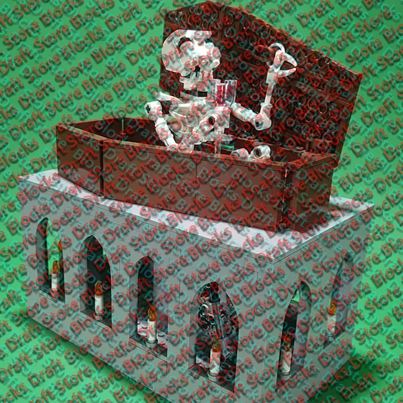 841PCS Halloween Skeleton Tomb Model MOC Building Bricks Popular Movie Modular Technology Assemble  Toys Gifts Holiday QWERT