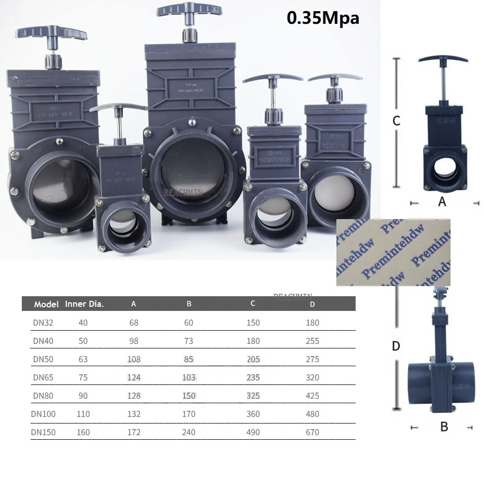 

PVC Gate Valve RV TRAILER VAN Spigot Valve Assembly UPVC Waste sewer Valve