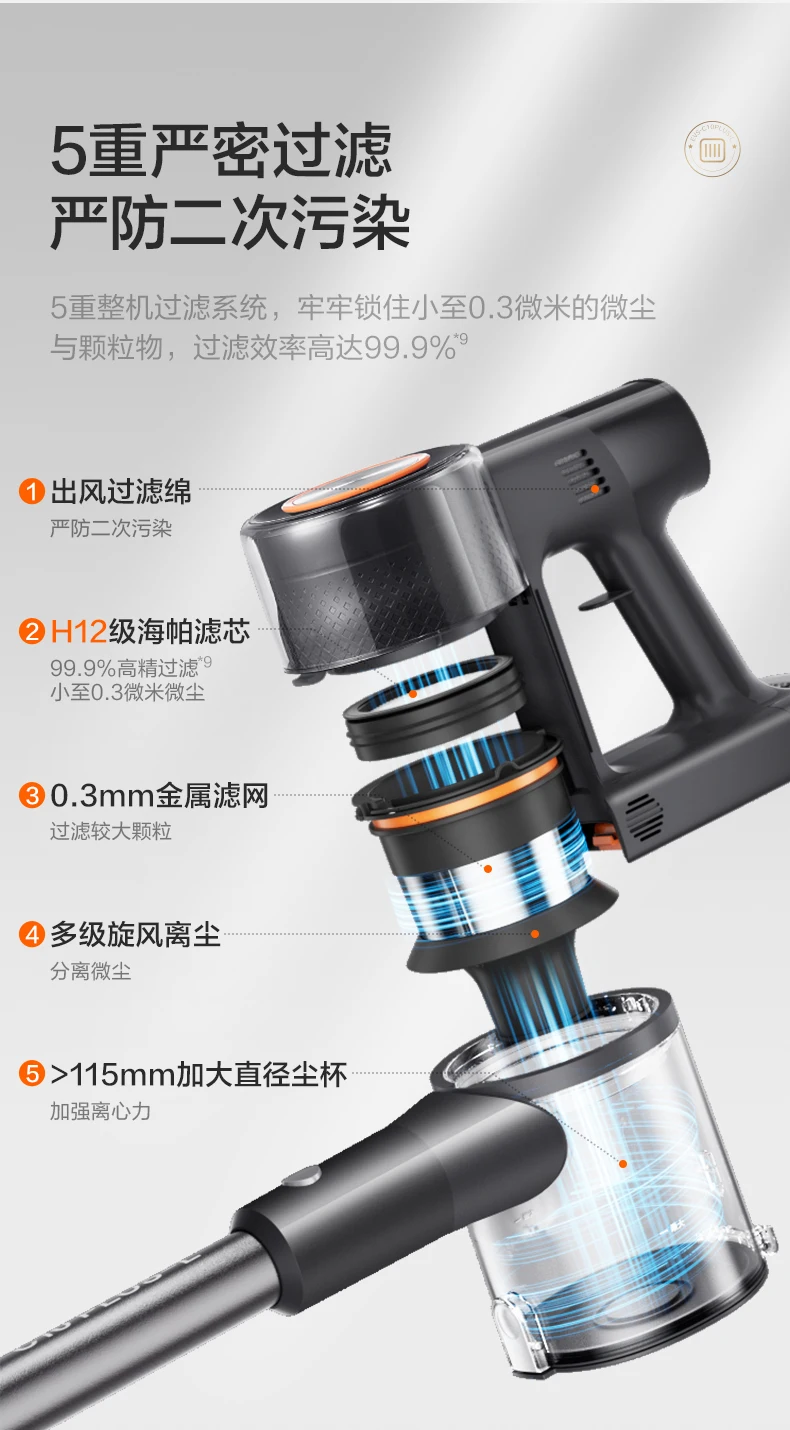 Supor wireless vacuum cleaner with high suction power, new handheld powerful vacuum cleaner for household use