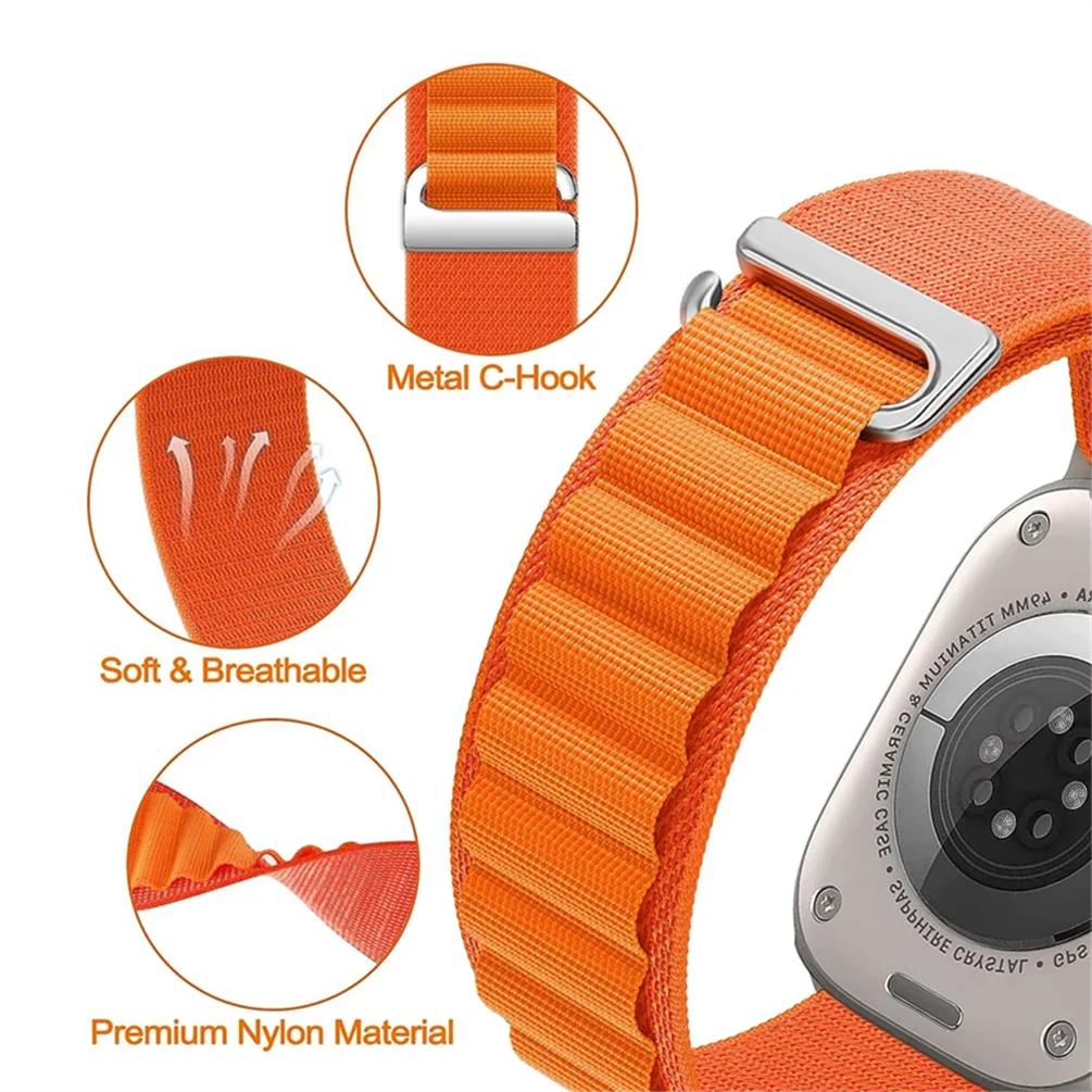 Alpine Loop Armband für Apple Watch Ultra 49mm 11 10 9 8 7 46mm 42mm 45mm 41mm Nylon-Armband iWatch Series 6 5 4 SE 44 40mm Armband
