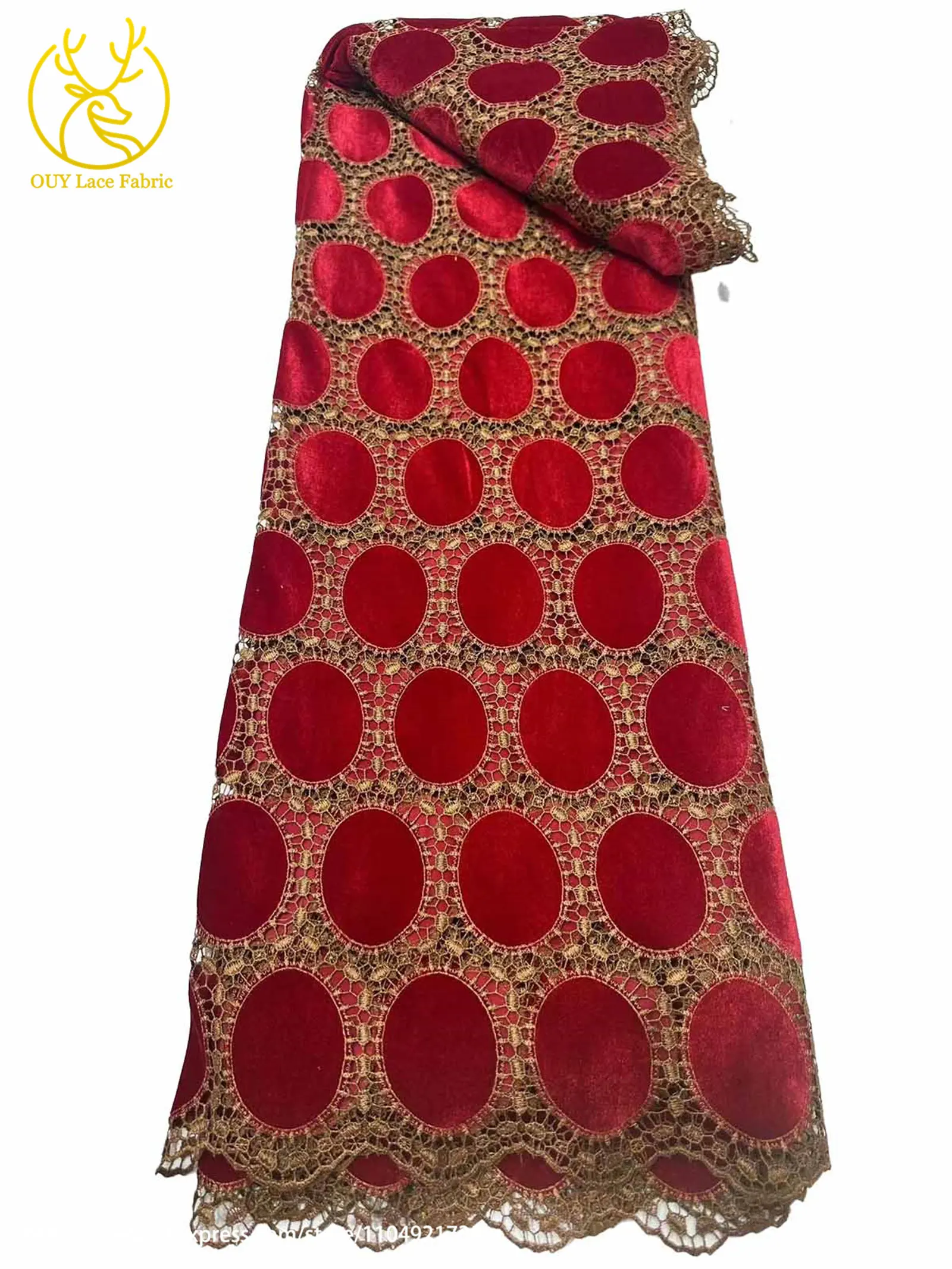 Luxuriöses, meistverkauftes Damen-Partykleid 2026, hochwertiger afrikanischer Samt-Guipure-Spitzenstoff, französischer lasergeschnittener Tüll-Spitzenstoff – Detail 12