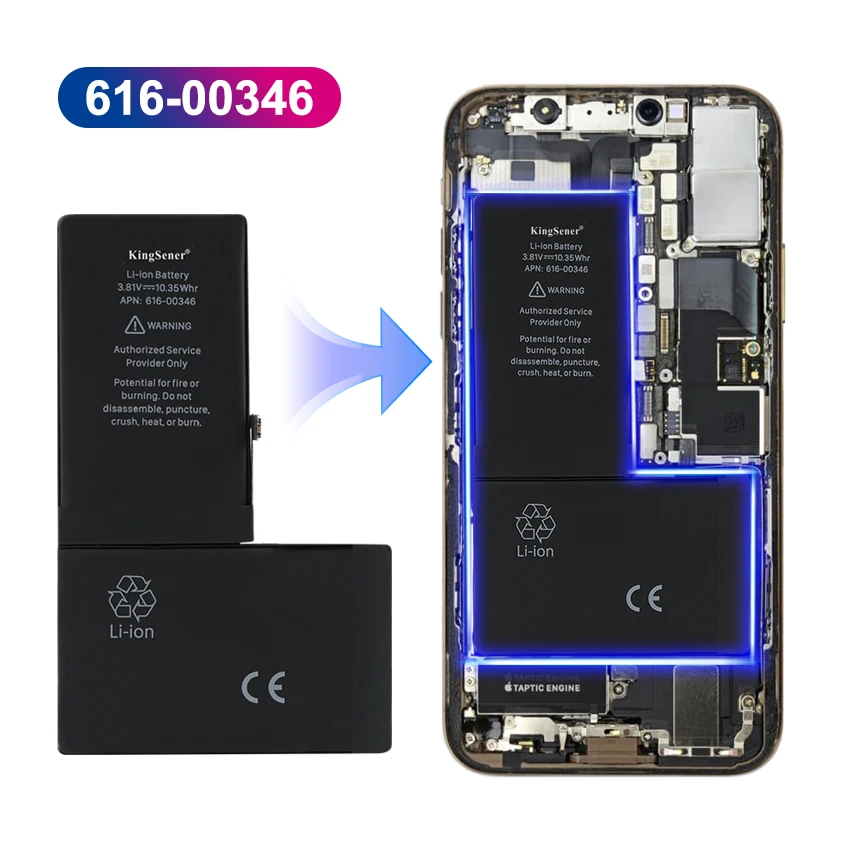 Batería de repuesto KingSener 616-00346 para iPhone X A1865, A1901, A1902, 3.81V 10.35WH/2716mAh, herramientas gratis 3